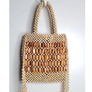 Staw Studios Handmade wooden beaded bag